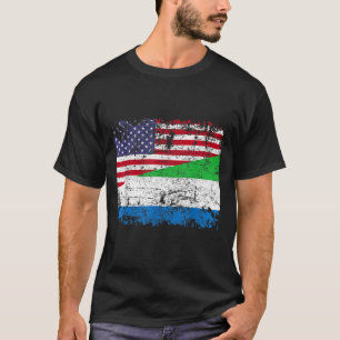 SIERRA LEONEAN ROOTS Half American Flag SIERRA LEO T-Shirt
