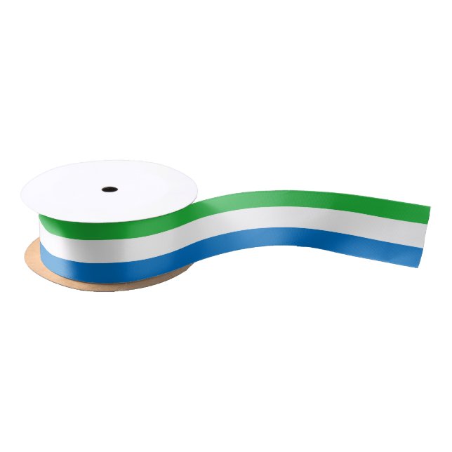 Sierra Leonean, Sierra Leonese flag ribbon Satin Ribbon (Spool)