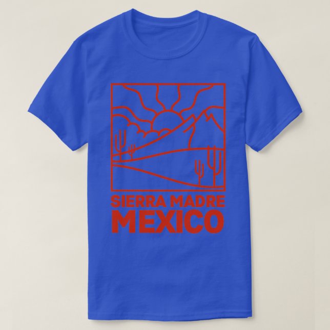 Sierra Madre Mexico Montana Mountain Range Badge T-Shirt (Design Front)