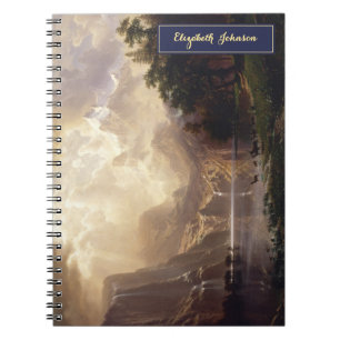 Sierra Nevada Landscape Vintage Art Gold Monogram Notebook