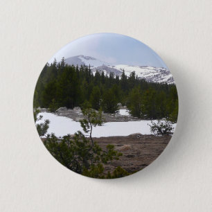 Sierra Nevada Mountains and Snow at Yosemite 2 Inch Round Button