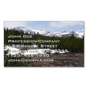 Sierra Nevada Mountains and Snow at Yosemite Magnetic Business Card