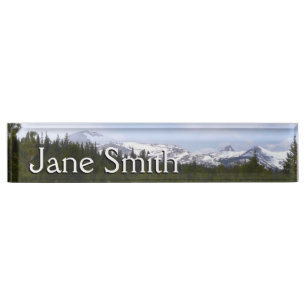 Sierra Nevada Mountains and Snow at Yosemite Nameplate