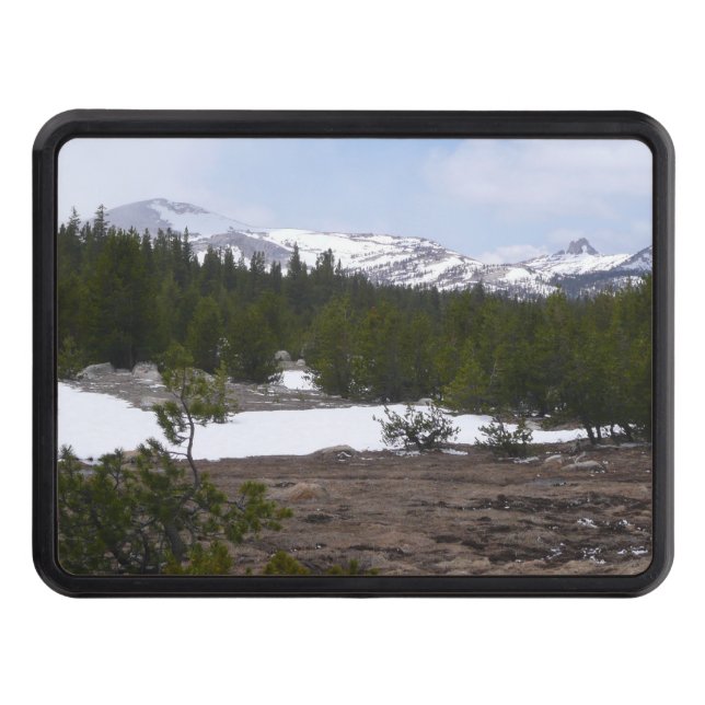 Sierra Nevada Mountains and Snow at Yosemite Trailer Hitch Cover (Front)