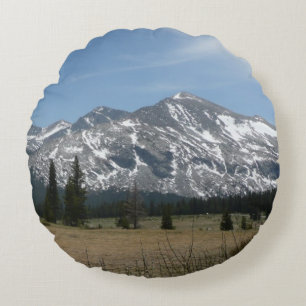 Sierra Nevada Mountains I from Yosemite Round Pillow