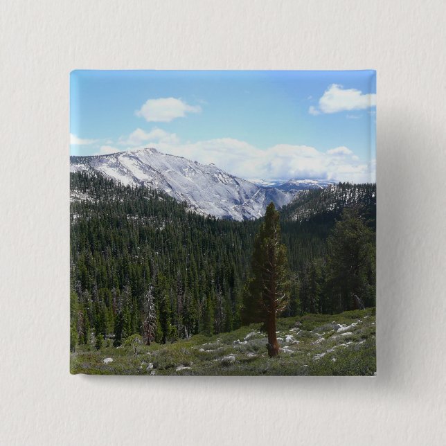 Sierra Nevada Mountains II from Yosemite 2 Inch Square Button (Front)