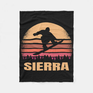 Sierra Nevada Snowboarding Outdoor Vintage 80s Ret Fleece Blanket