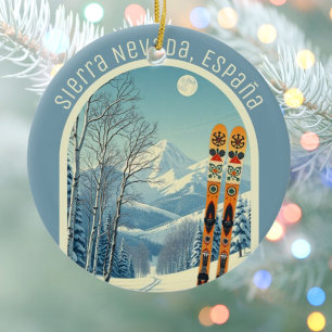Sierra Nevada Spain España ski area souvenir  Ceramic Ornament