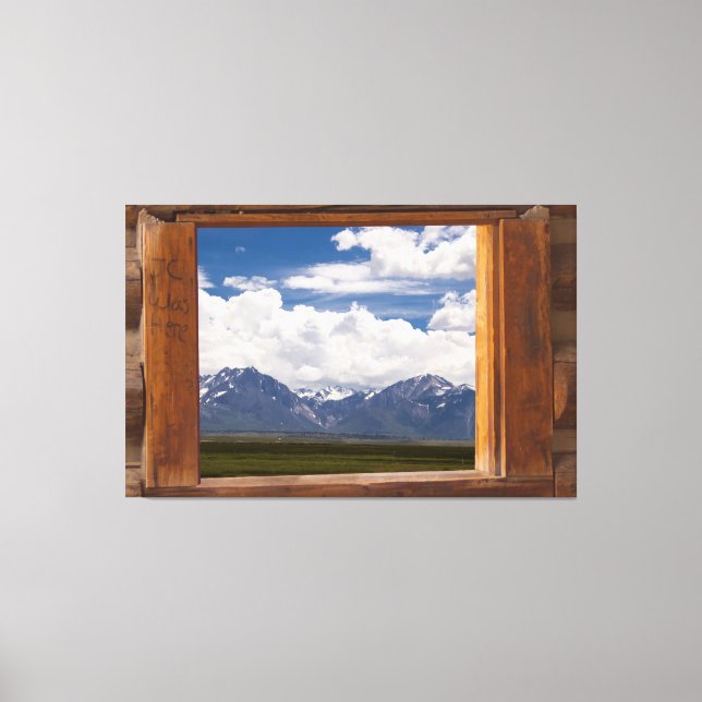 Sierra Nevada Through Cabin Window Canvas Print (Front)