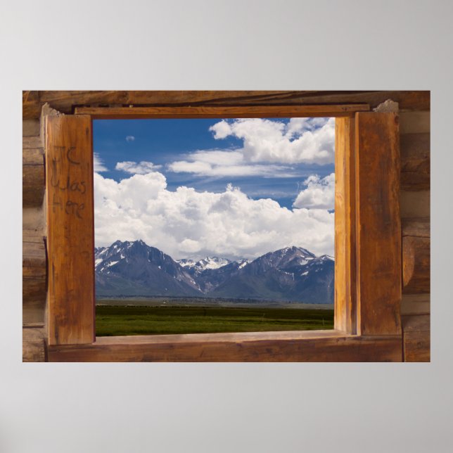 Sierra Nevada Through Cabin Window Poster (Front)