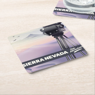 Sierra Nevada Travel poster Square Paper Coaster