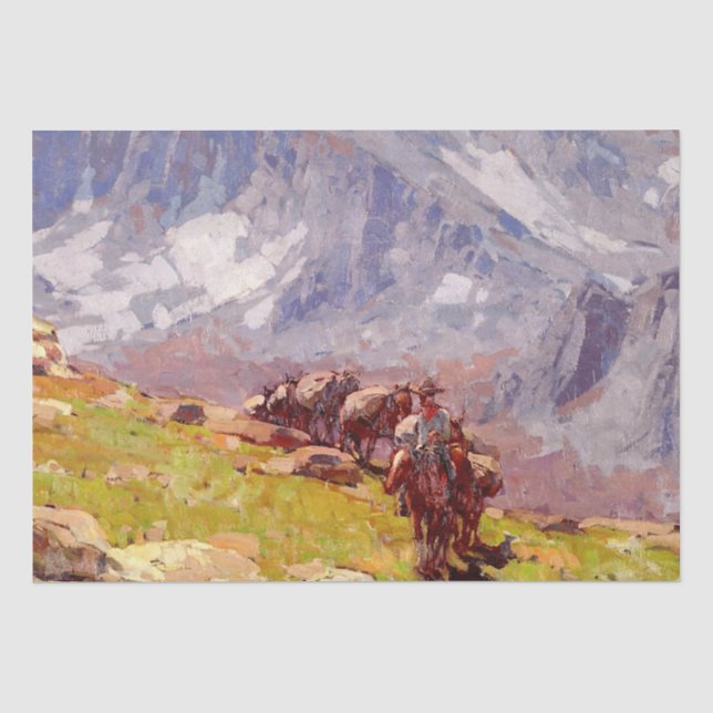 “Sierra Packer” Western Art by Edgar Payne Tissue Paper (Front)