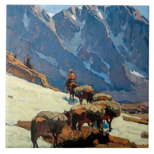 “Sierra Pass” Western Art by Edgar Payne Tile