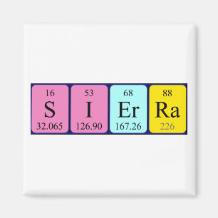 Sierra periodic table name magnet