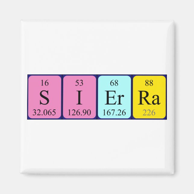 Sierra periodic table name magnet (Front)