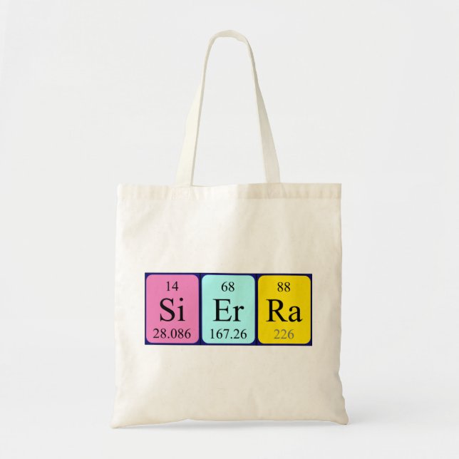 Sierra periodic table name tote bag (Front)