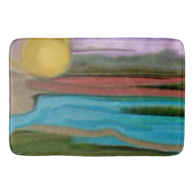 Sierra Sunrise Abstact Art Bath Mat (Front)