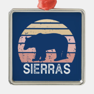 Sierras Retro Bear Metal Ornament