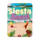 Siesta beach florida vintage travel poster