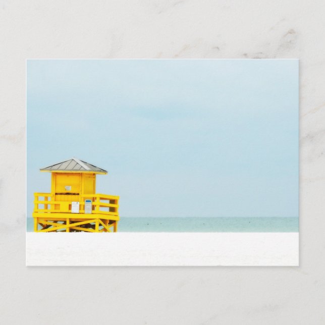 Siesta Beach Yellow Postcard (Front)