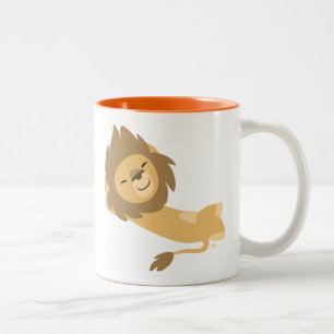 Siesta! Cute Cartoon Lion Two-Tone Coffee Mug