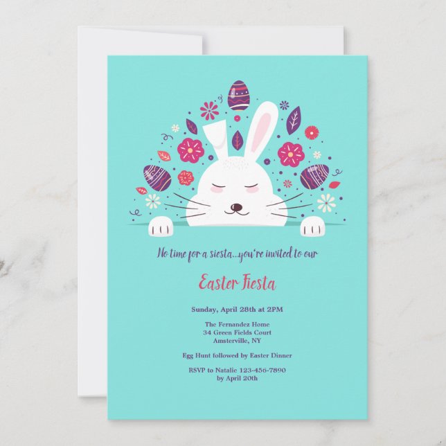 Siesta Easter Bunny Invitation (Front)