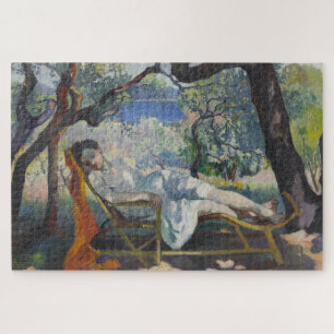 Siesta (Jeanne Relaxing in a Mediterranean Garden) Jigsaw Puzzle