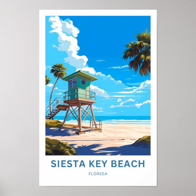 Siesta Key Beach Florida Travel Print (Front)