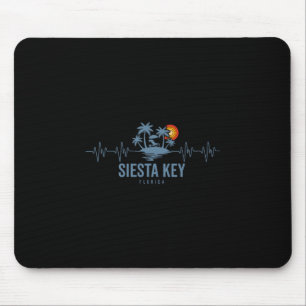 Siesta Key Beach Florida Vintage 80s Sunset Heartb Mouse Pad