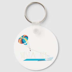 Siesta Key Beach Parasailing Keychain