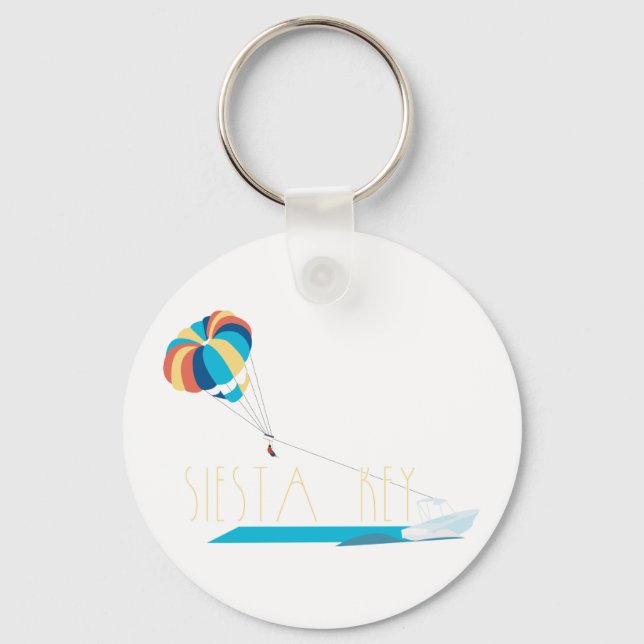 Siesta Key Beach Parasailing Keychain (Front)