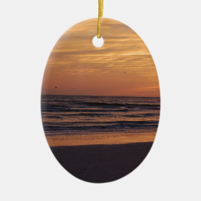 Siesta Key Beach Sunset Ceramic Ornament (Front)