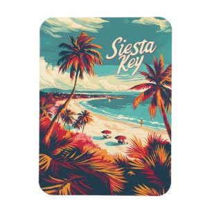 Siesta Key Beach Vintage Magnet