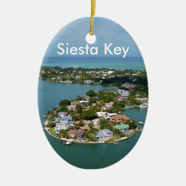 Siesta Key, Florida Ceramic Ornament (Front)
