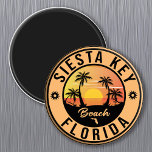 Siesta Key Florida Palm Tree Beach Vintage Travel  Magnet<br><div class="desc">Siesta Key Florida Design. Sunset design with your favourite Florida beach and sea,  suitable for USA beach lovers especially who love Siesta Key Beach.</div>