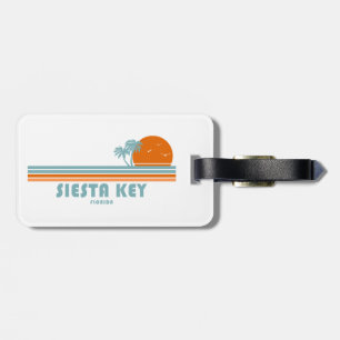 Siesta Key Florida Sun Palm Trees Luggage Tag