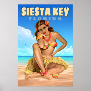 Siesta Key Florida Travel Poster Sea Eagle