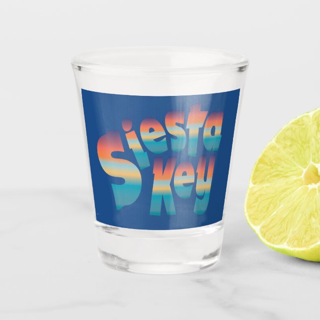 Siesta Key in sunset colours Shot Glass (Front)