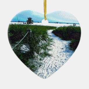 Siesta Keys Beach in Soft Plastic Photography Ceramic Ornament