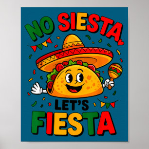 Siesta let's fiesta cinco de mayo taco party poster