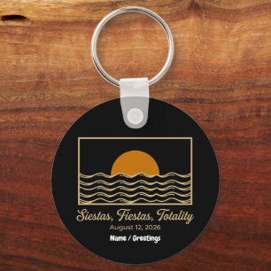 Siestas Fiestas Totality Spain Solar Eclipse 2026  Keychain