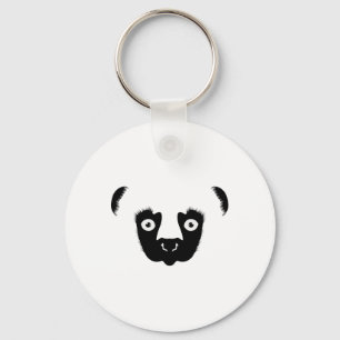 Sifaka Face Silhouette Keychain