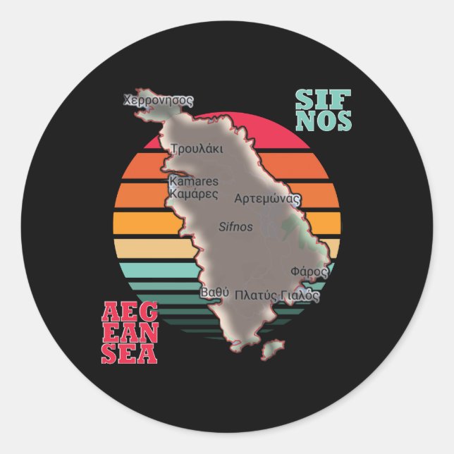 Sifnos, Greece  Classic Round Sticker (Front)