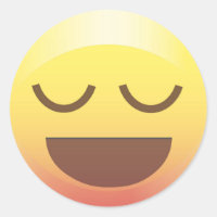 Sigh of Relief Happy Calm Emoji Face Sticker