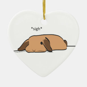 SIGHING LOP CERAMIC ORNAMENT
