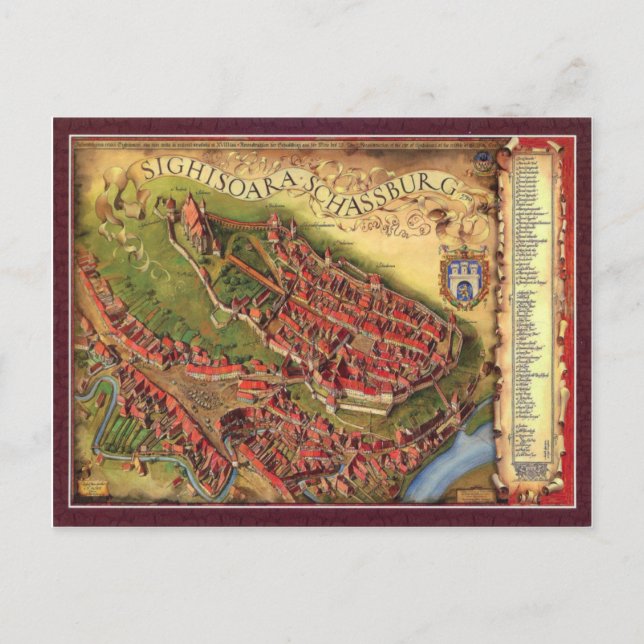 Sighisoara, carte de représentation graphique (Devant)