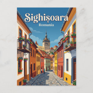 Sighișoara Old Town Alley Romania Postcard