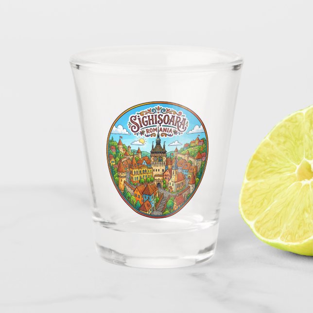Sighișoara Romania Shot Glass (Front)
