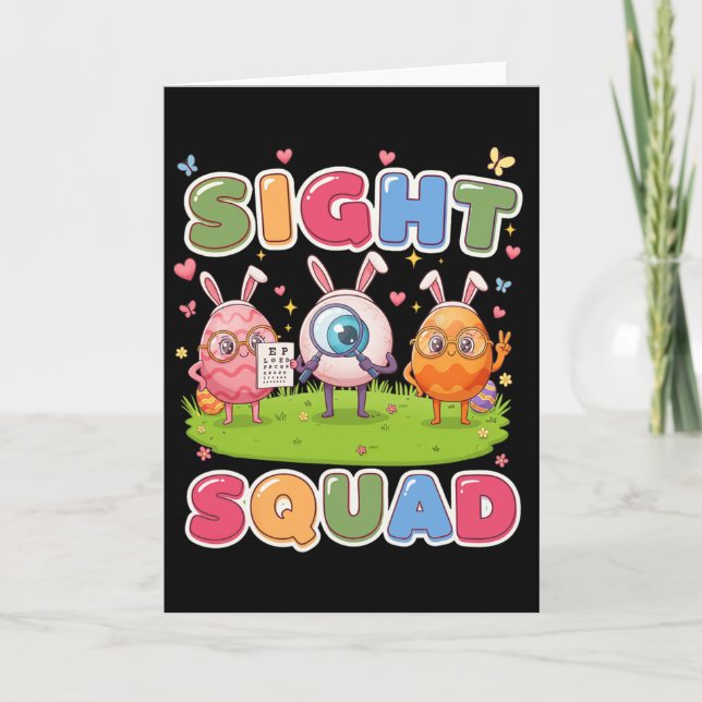 Sight Squad Easter Day Optometrist Hoppy Optician  Card (Front)