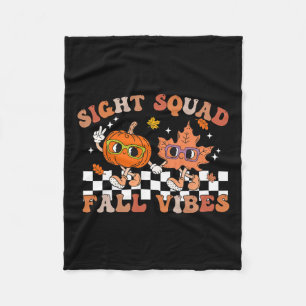 Sight Squad Fall Vibes Pumpkin Fall Leaf Autumn Op Fleece Blanket